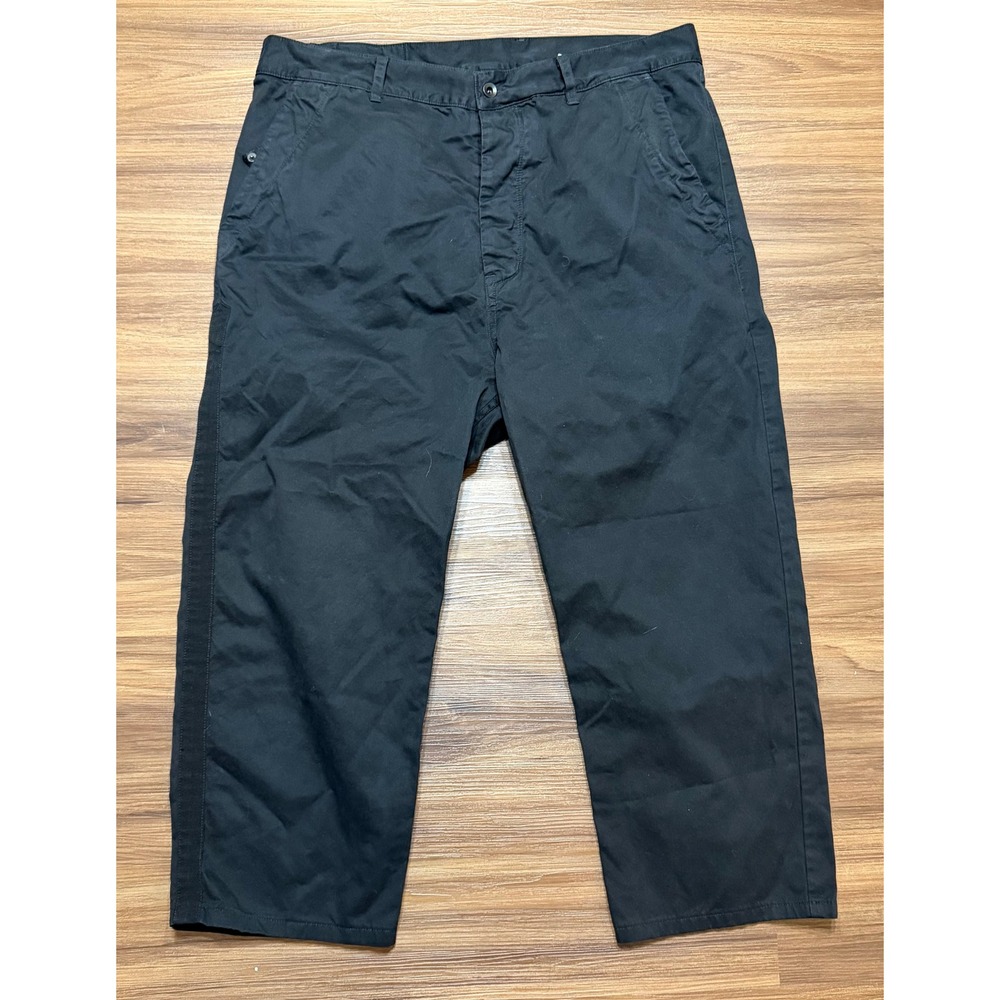 Raleigh Denim Workshop Rowan Black Cotton Twill Button Fly Pants Men Sz 33x27